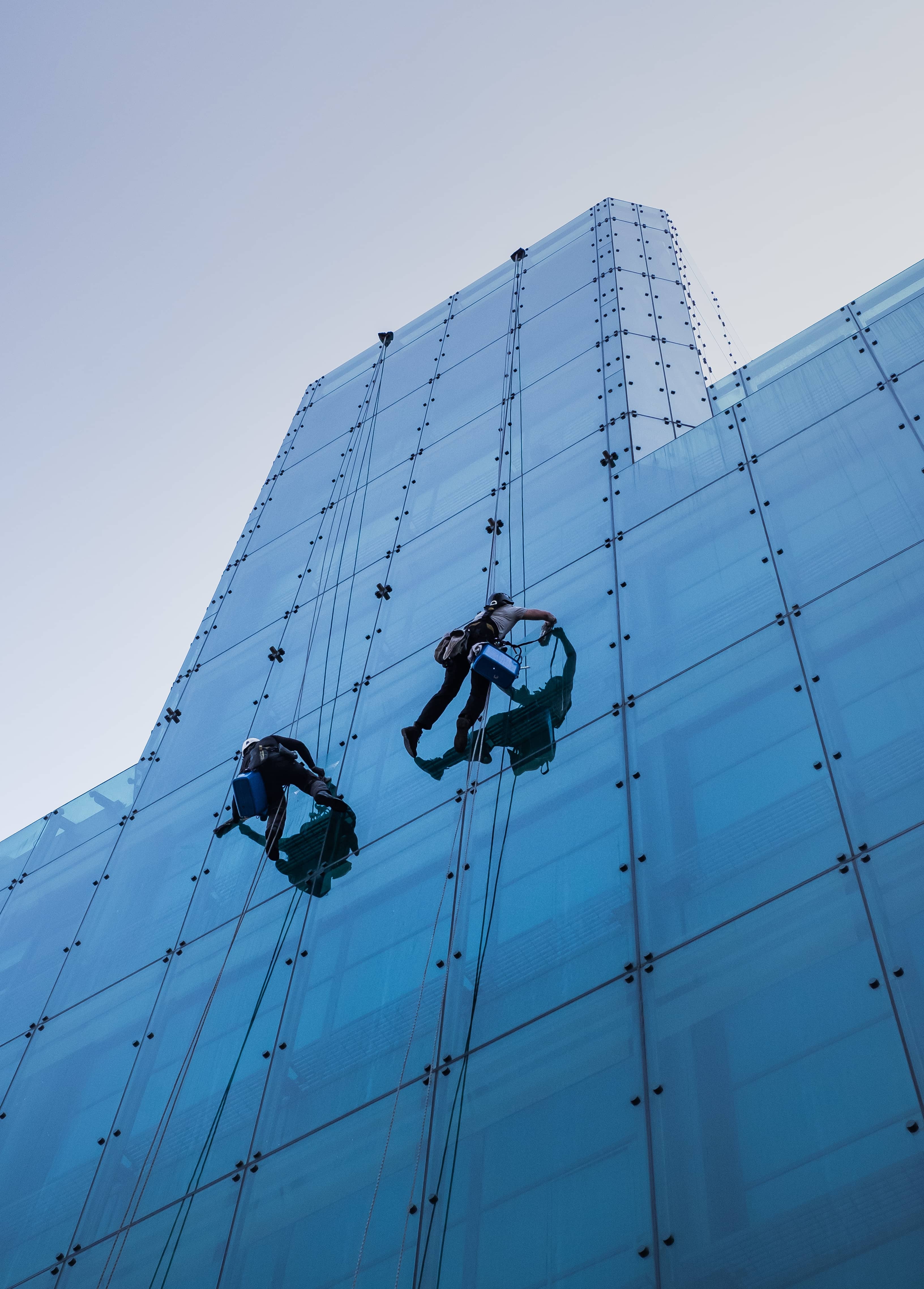 Professional glass facade cleaning and maintenance