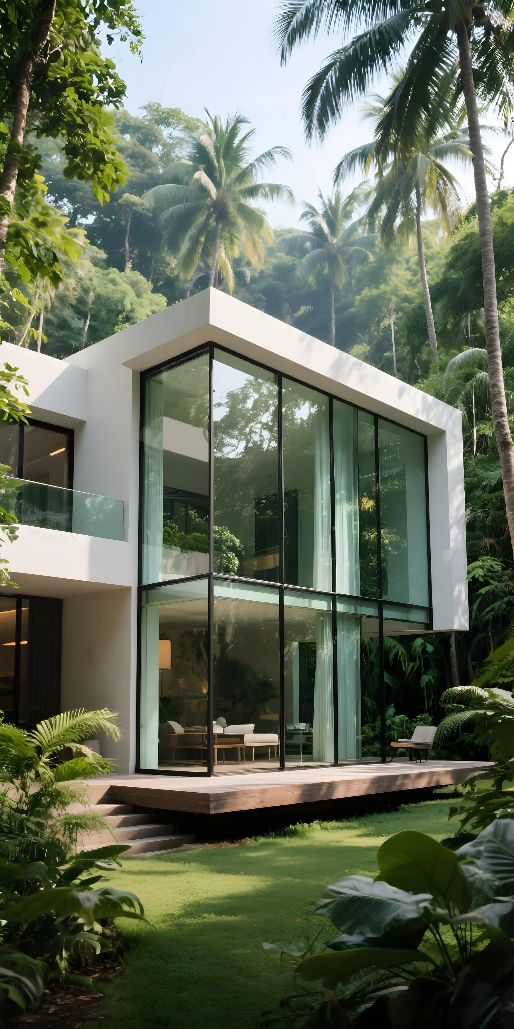 Elegant glass doors in a modern home